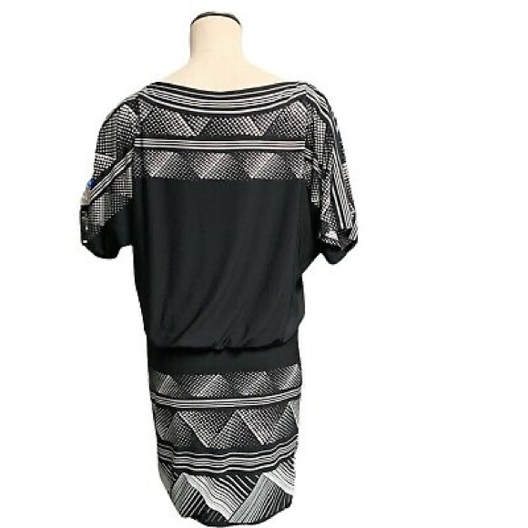 BCBGMaxazria Drop Waist boat neck stretch dress Size XS - Picture 5 of 5